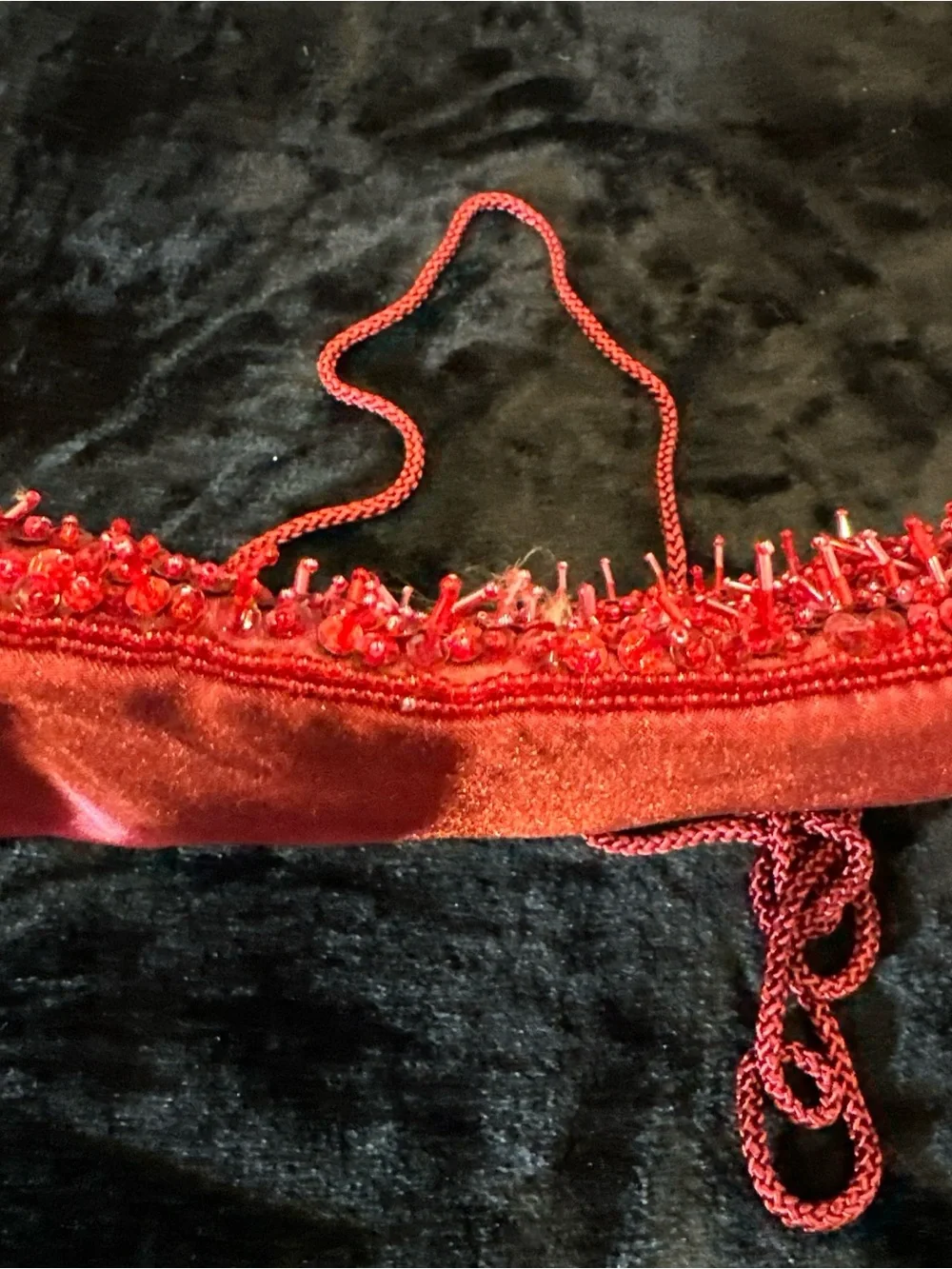 Red Beaded Evening Bag - Designer Style